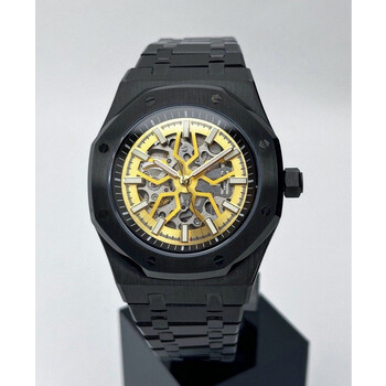 Custom Seiko Mod • Gold Skeleton Black AP • 42mm